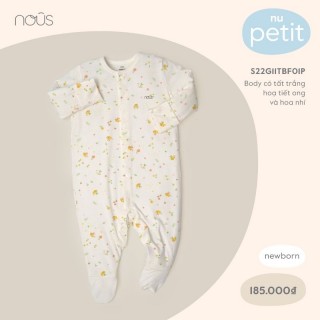 NOUS - Body Newborn Có Tất Họa Tiết Ong Và Hoa NhÍ Chất Liệu Nu Petit - S22G11TBF01P