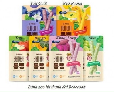 Bánh Gạo Lứt Hữu Cơ Thanh Dài Bebecook Hàn Quốc - 6M+ thumb