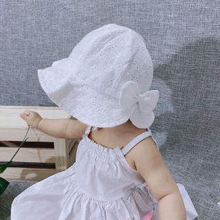 SULI - Mũ ren trắng đính nơ MU127 thumb