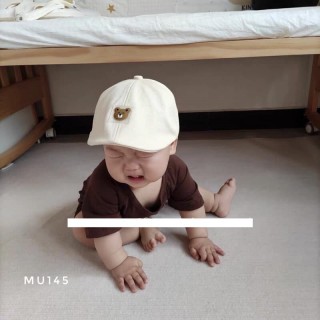 SL - Mũ Beret Gấu quai dán (Freesize 10M-3Y) thumb