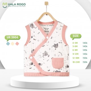 UALA ROGO - Áo GILE cài chéo cotton in hình - 803904 thumb