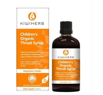 KiwiHerb Cảm Cúm Children's Organic Throat Syrup 100ml - 0m+