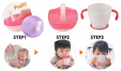 CỐC TẬP UỐNG 3 GIAI ĐOẠN RICHELL - 6M+ thumb