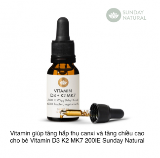 VITAMIN D3K2 MK7 SUNDAY NATURAL - ĐỨC (0M+)