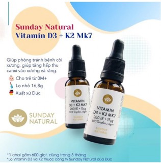 VITAMIN D3K2 MK7 SUNDAY NATURAL - ĐỨC (0M+) thumb