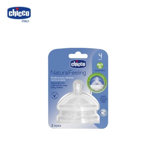 Núm Ti Chicco Natural Feeling Điều Chỉnh Dòng Chảy 4M+/Cái