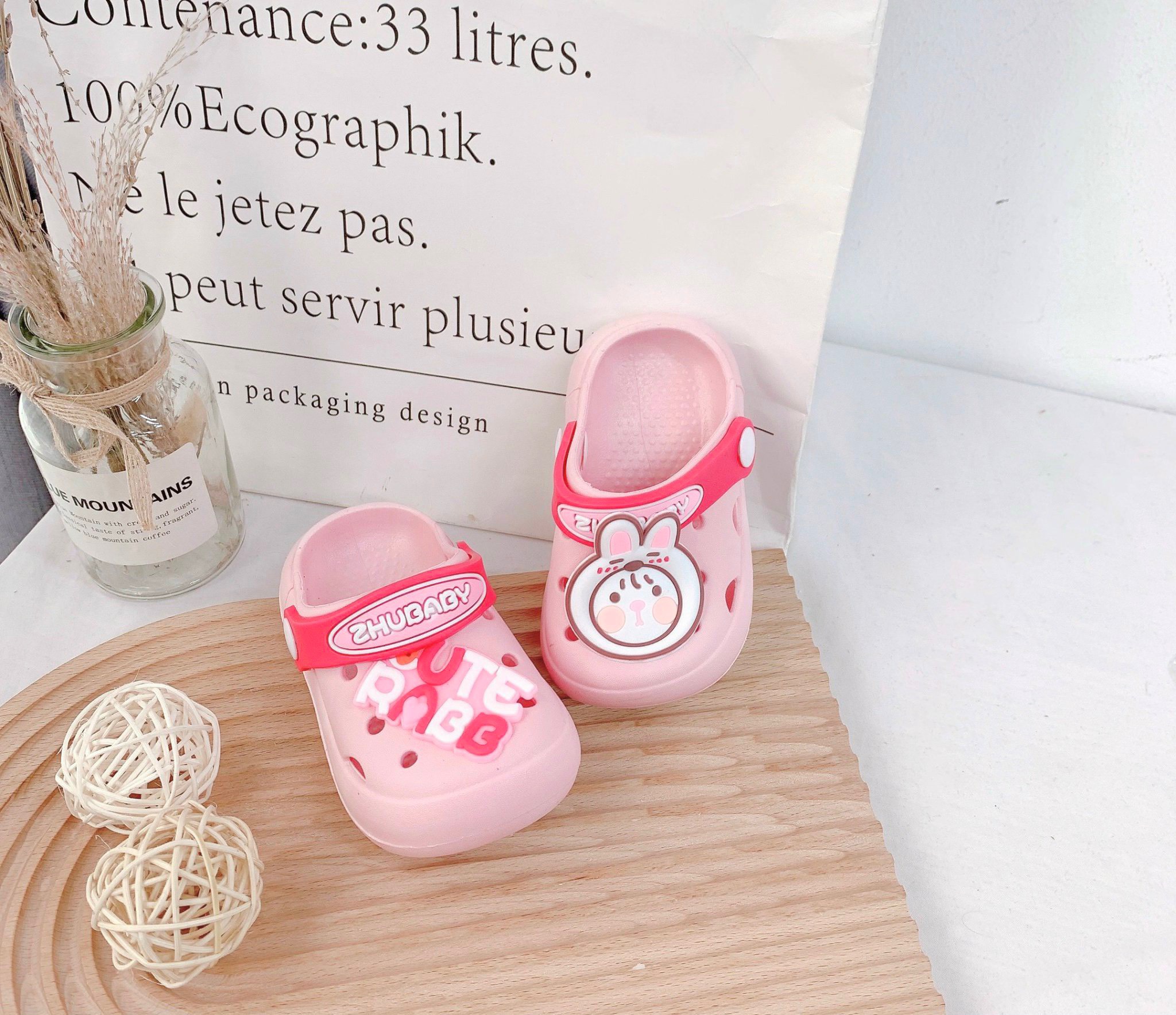 SA - Sục Crocs Thỏ Cutebabe hồng