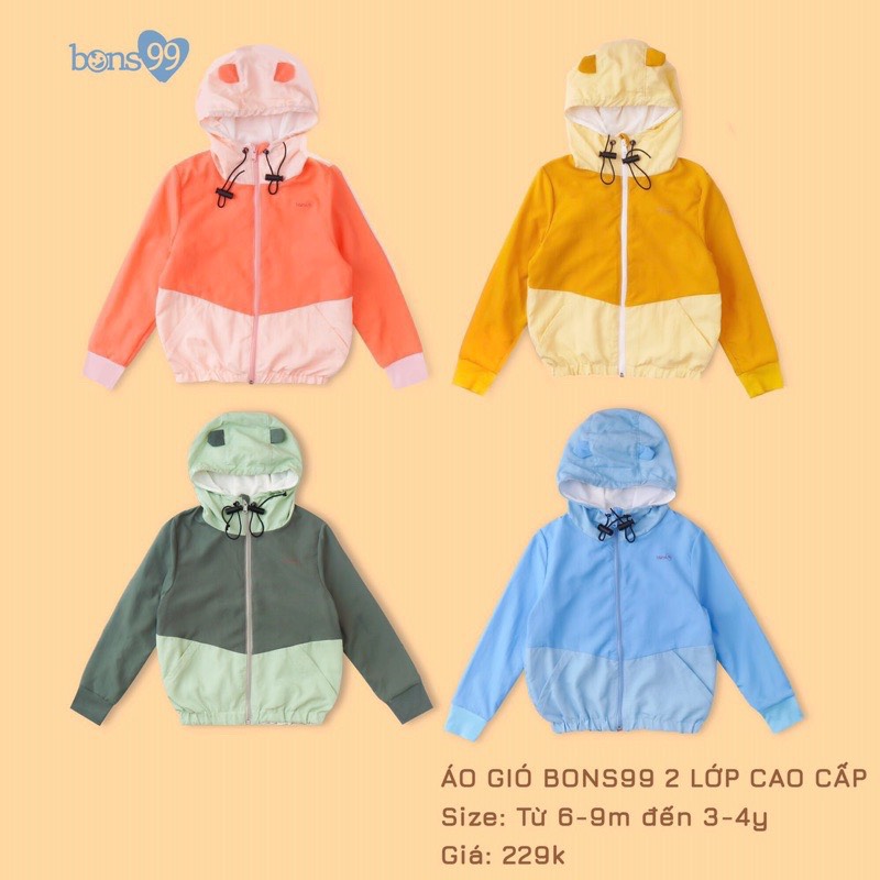Bons - Áo gió 2 lớp phối màu