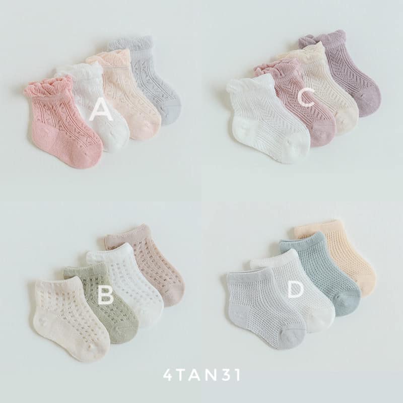 SL - Set 4 đôi tất lưới - 4TAN31