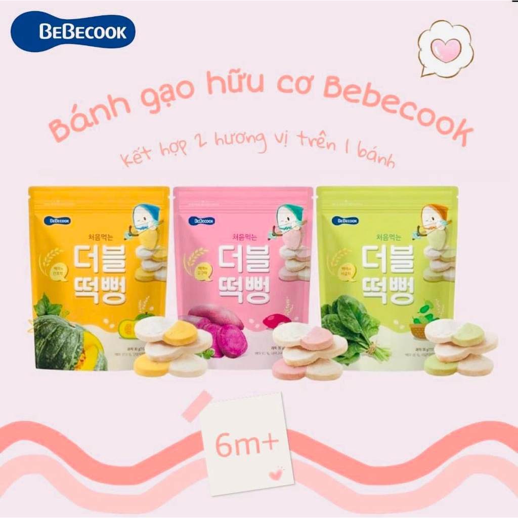 Bánh gạo hữu cơ BEBECOOK Hàn Quốc 30g - 6M+