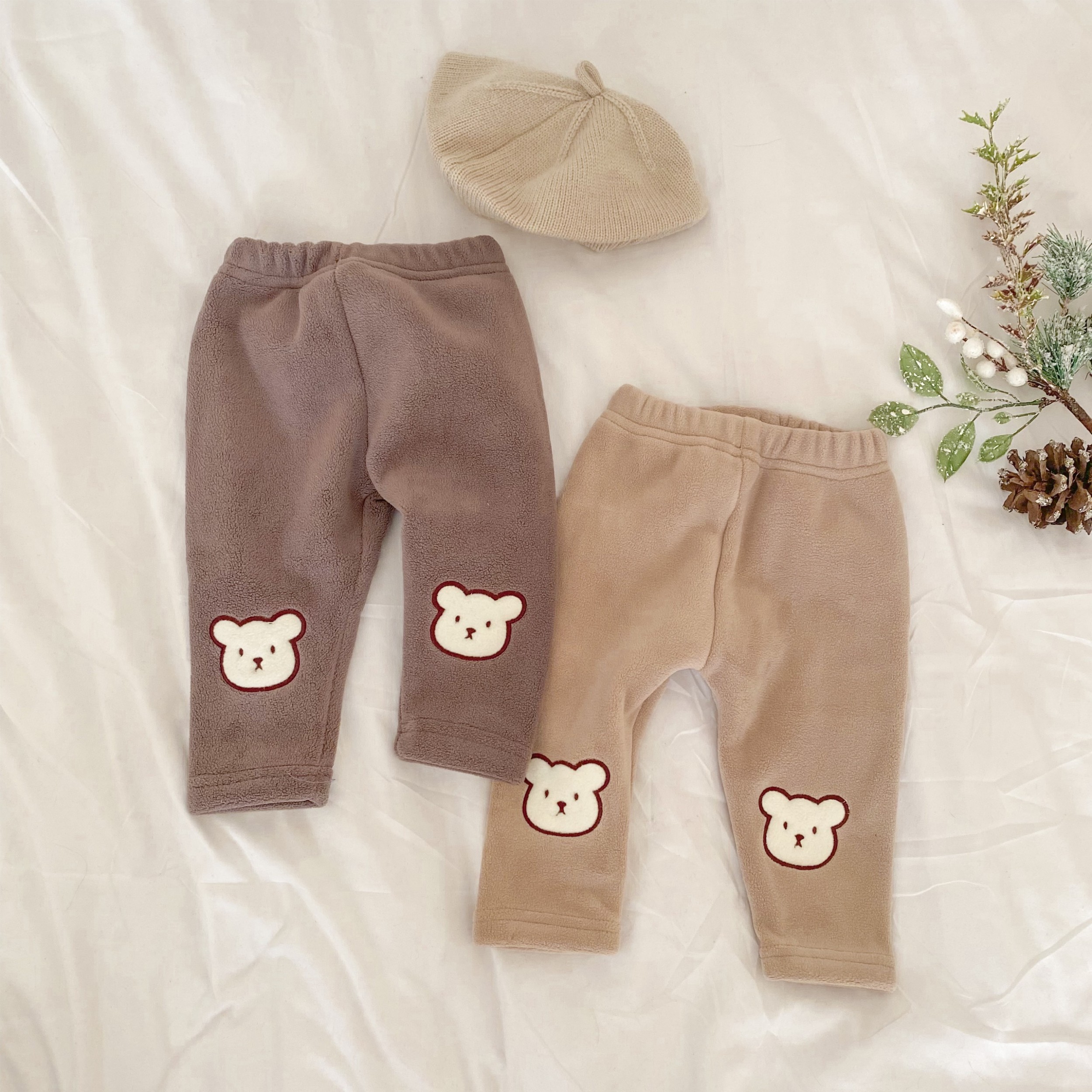 SDQ01+02 - Quần Legging nỉ lông lót nỉ in Gấu