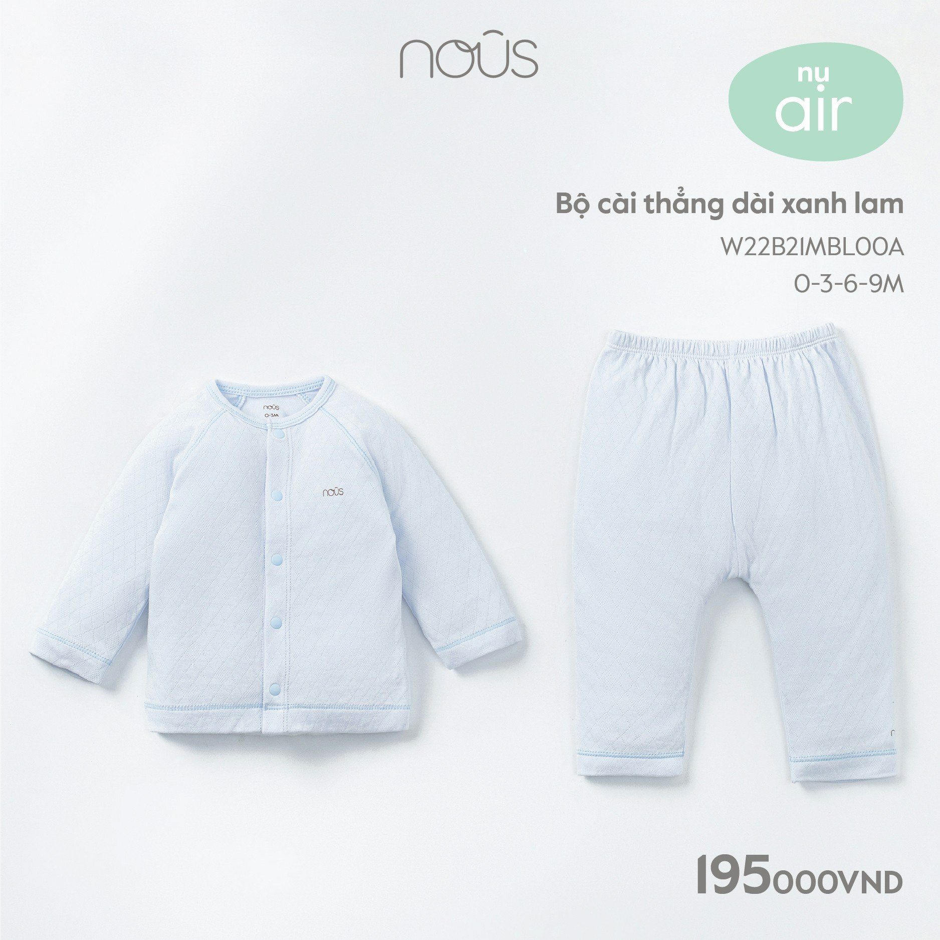Nous - Bộ cài thẳng dài xanh lam