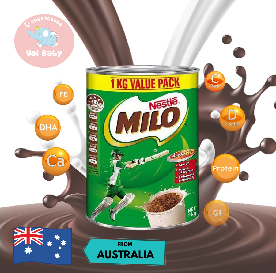 Sữa bột Nestle Milo Úc 1kg - 2Y+