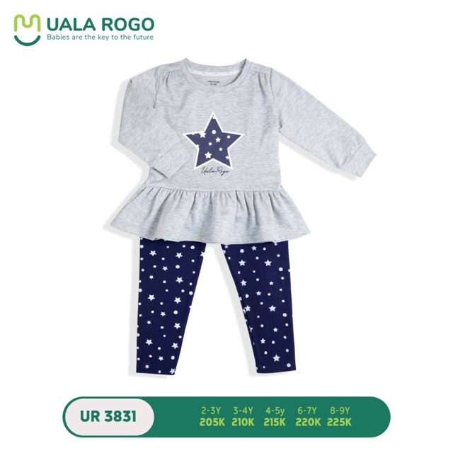 Uala Rogo - Bộ quần áo dài tay bé gái - UR3831