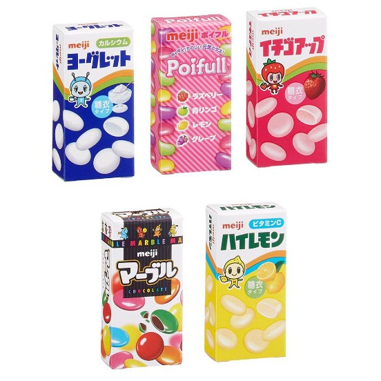KẸO SỮA CHUA KHÔ VỈ 5 HỘP POIFULL MEIJI (8M+)