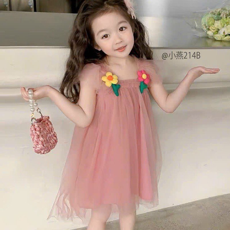 SA - Váy 2 dây voan công chúa hồng