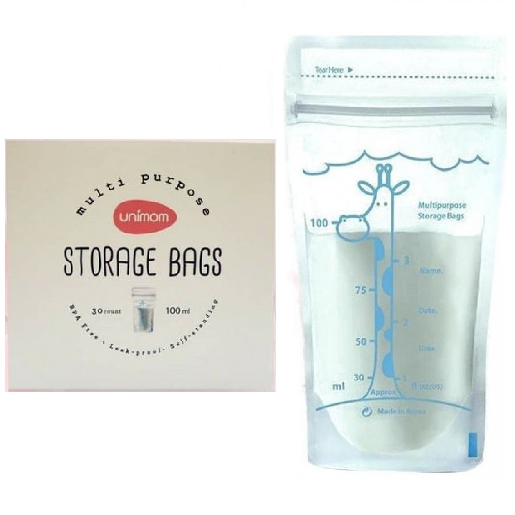 Túi trữ sữa đa năng Unimom Hàn Quốc hộp 30 túi 100ml không có BPA