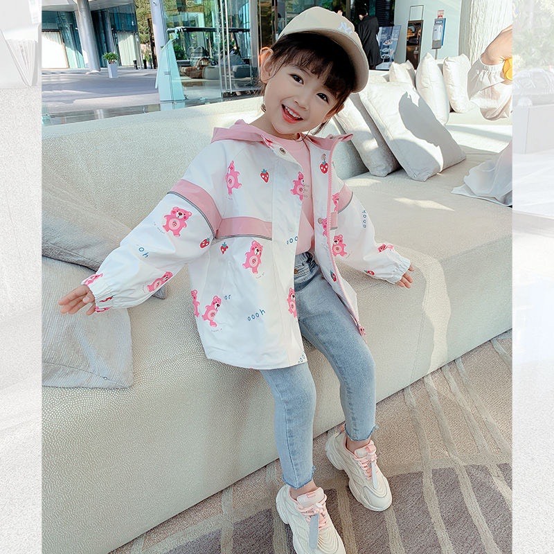 VBB - Áo gió gấu hồng bé gái