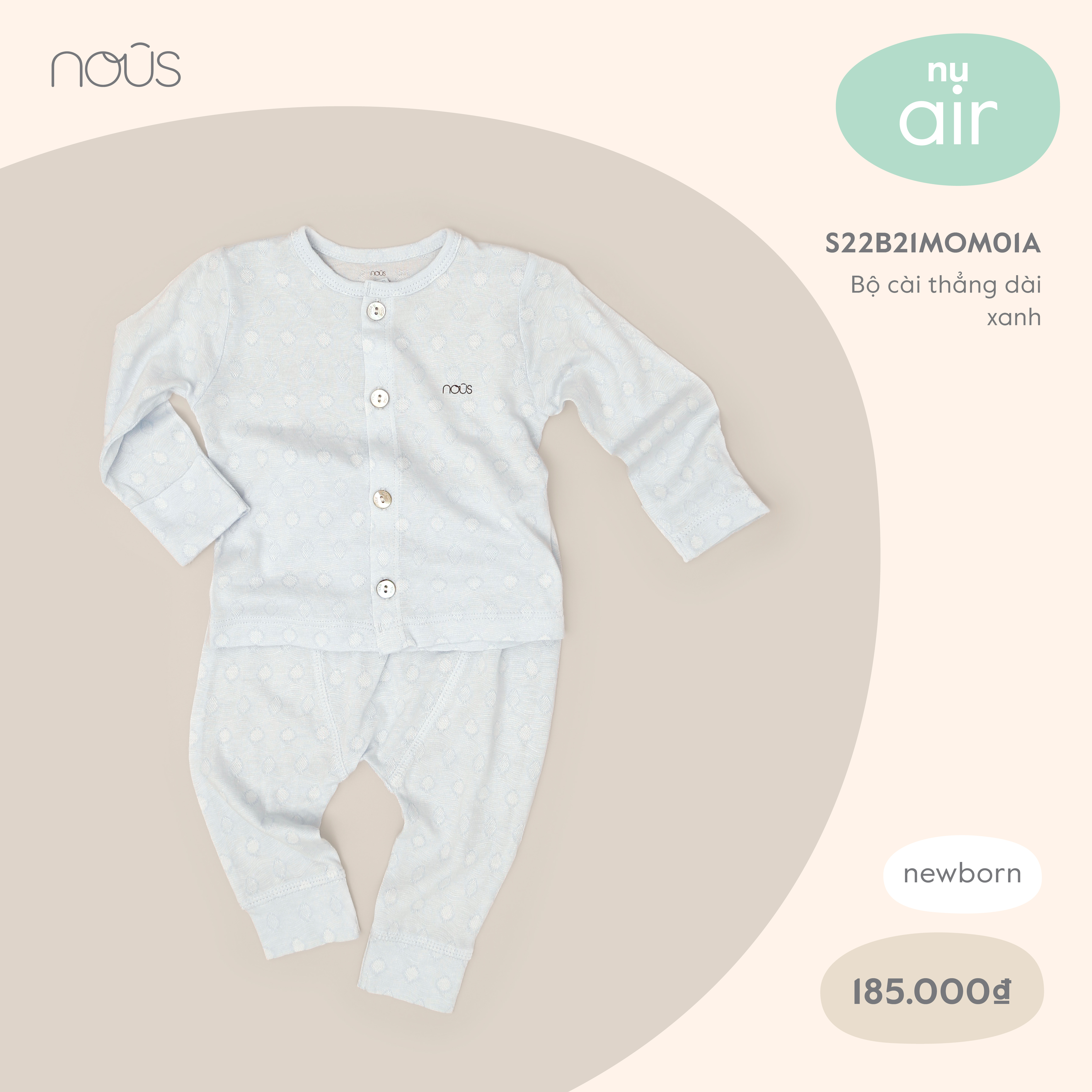 Nous - Bộ cài thẳng dài Xanh - S22B21MOM01A