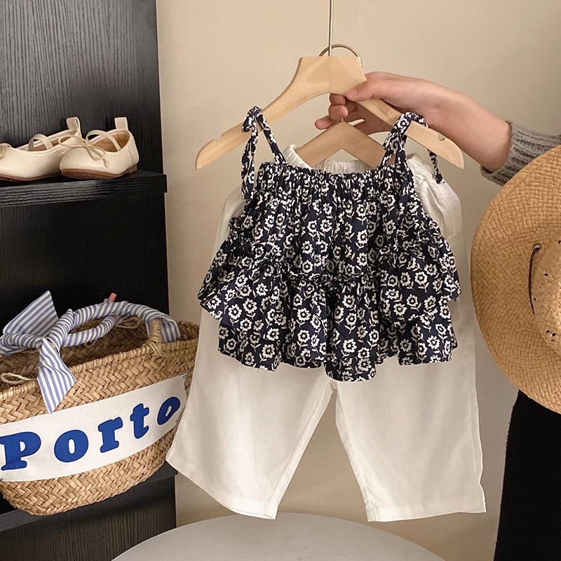 SA - Set 2 dây họa tiết hoa + quần xuông