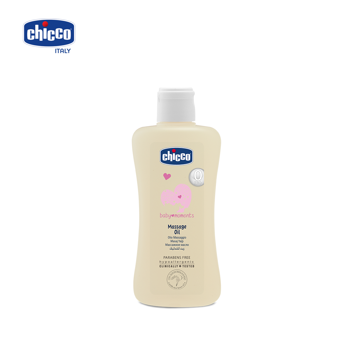 Dầu mát-xa Chicco chiết xuất cám gạo 0M+ (200ml)