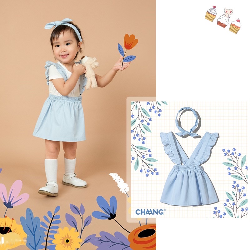 CHAANG - Váy yếm Summer xanh
