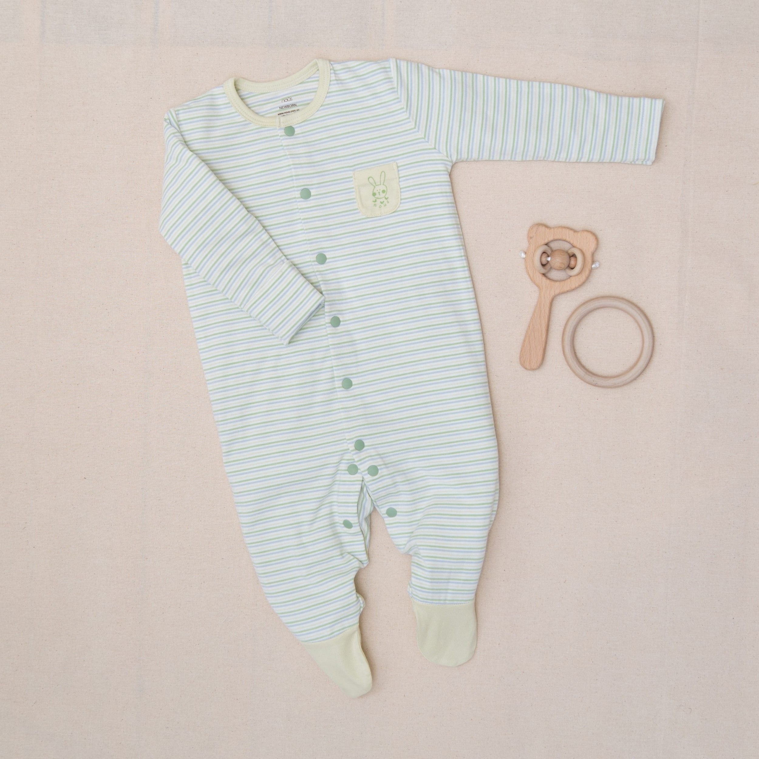 Nous - Bodysuit kẻ xanh lá NB - W611S1GBNB