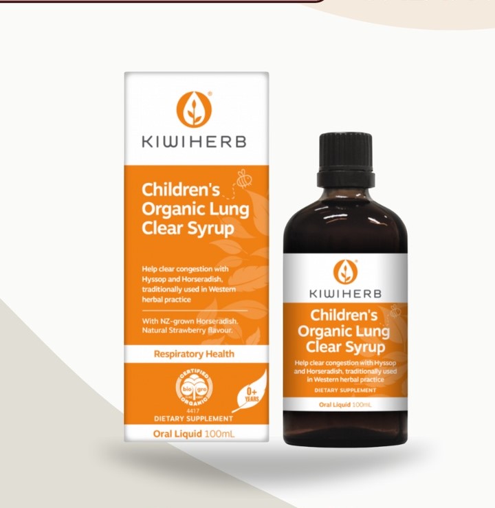 KiwiHerb Bổ Phổi Children's Organic Lung Clear 100ml - 0M+