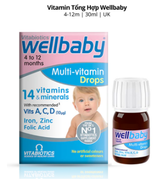 Multi Vitamin tổng hợp và khoáng chất Wellbaby Drop (4M-12M)