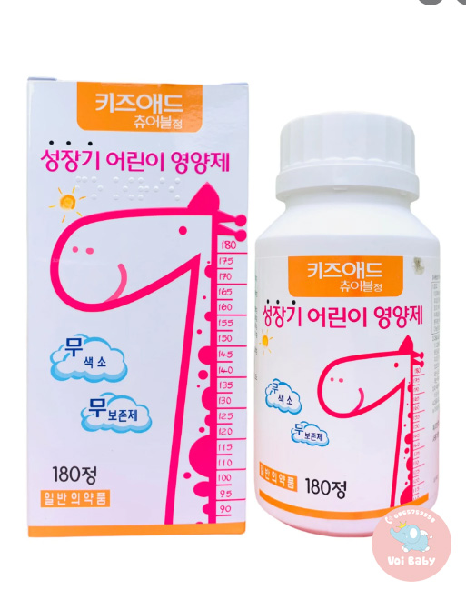KẸO VIÊN UỐNG TĂNG TRƯỞNG CHIỀU CAO HÀN QUỐC 180 VIÊN - 3Y+