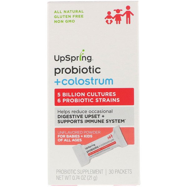 Sữa Non và men Vi sinh Upring Probiotic + Colostrum Mỹ 30 gói (0M+)