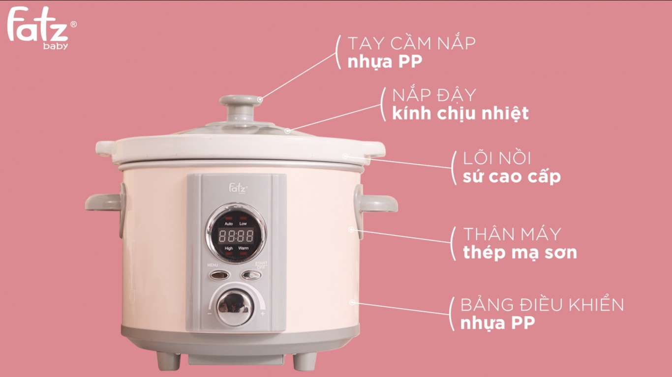 Nồi nấu chậm thông minh hẹn giờ SLOW 4 FB9125MH 5